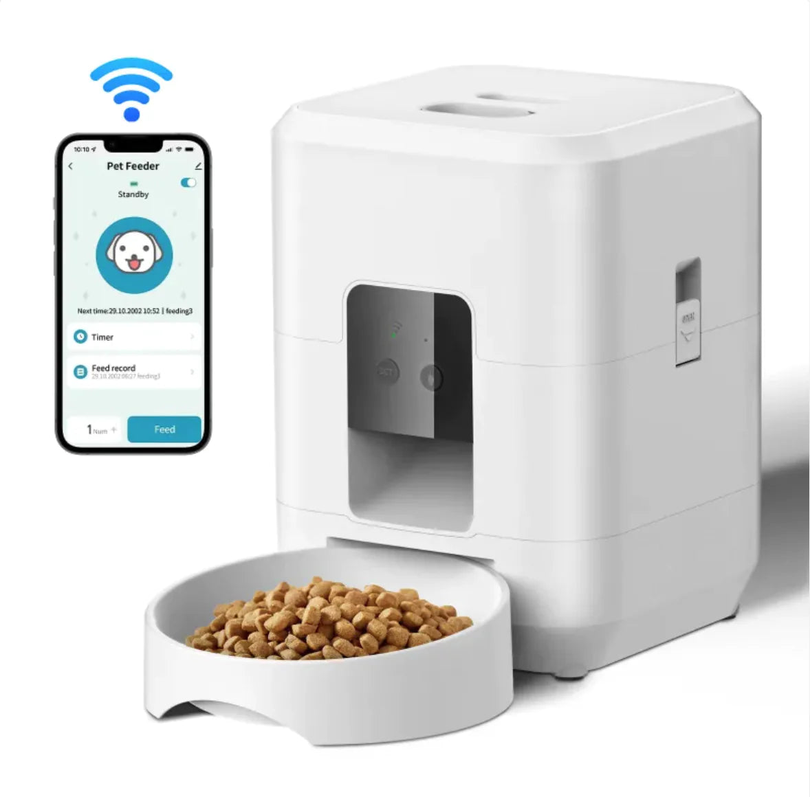 Smart Automatic Pet Feeder with App Control & Voice Recorder – Timed Meals, Portion Control for Dogs & Cats (5–6L)