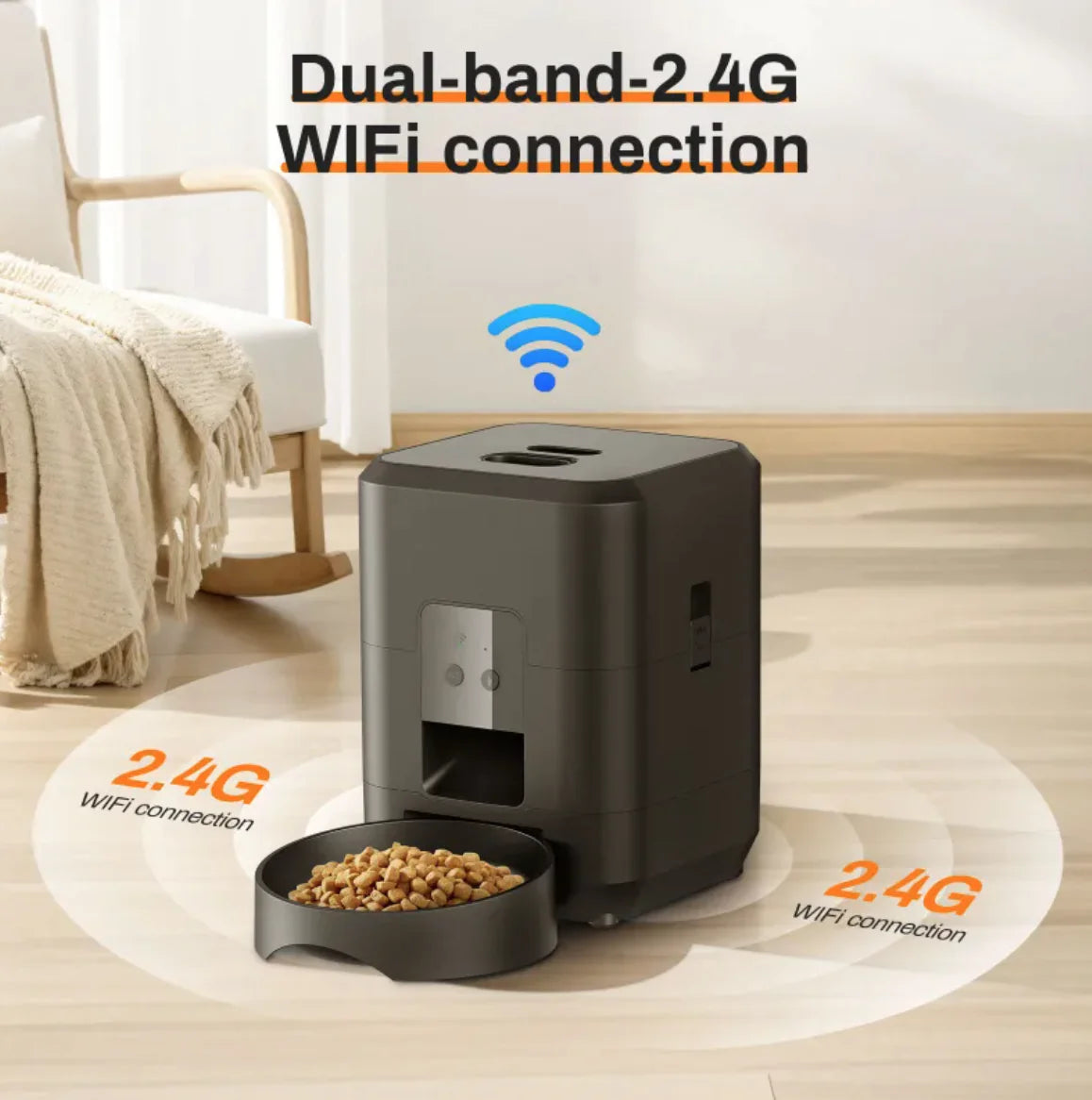 Smart Automatic Pet Feeder with App Control & Voice Recorder – Timed Meals, Portion Control for Dogs & Cats (5–6L)